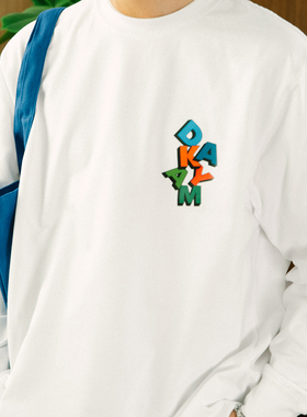 DAKYAM(达人)2025A/W Cube-Letter Tee 魔方字母宽松长袖印花T恤