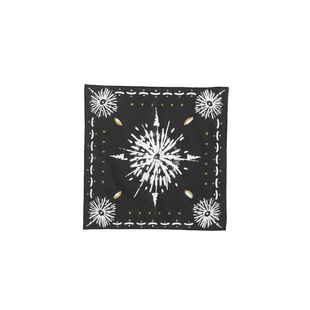DAKYAM vintage手绘花火图形印花复古造型方巾摩登街头纯棉 达人