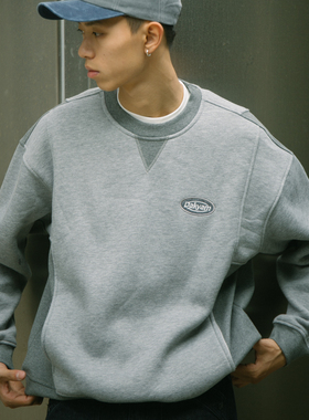 DAKYAM(达人) 2023A/W Split Crewneck Sweater 罗纹拼接圆领卫衣