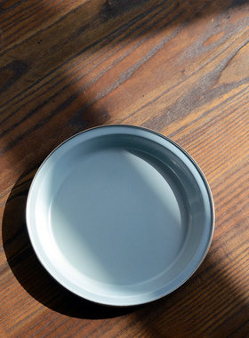 瑕疵更大的外贸蓝灰色 烧烤盘搪瓷食盘 点心盘 托盘 平盘 装饰盘
