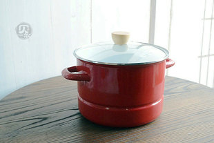 瑕疵更多婚礼喜庆红锅纯色极简大汤锅蒸锅炖锅304蒸片电磁炉明火