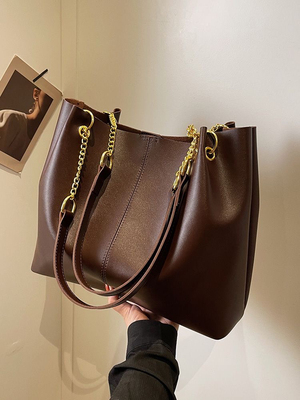 大容量托特包包女2025新款时尚高级感小众轻奢通勤学生单肩子母包