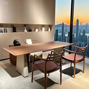 宋氏美学禅意2025实木茶水桌阳台黑胡桃白蜡木茶桌椅组合家用家具