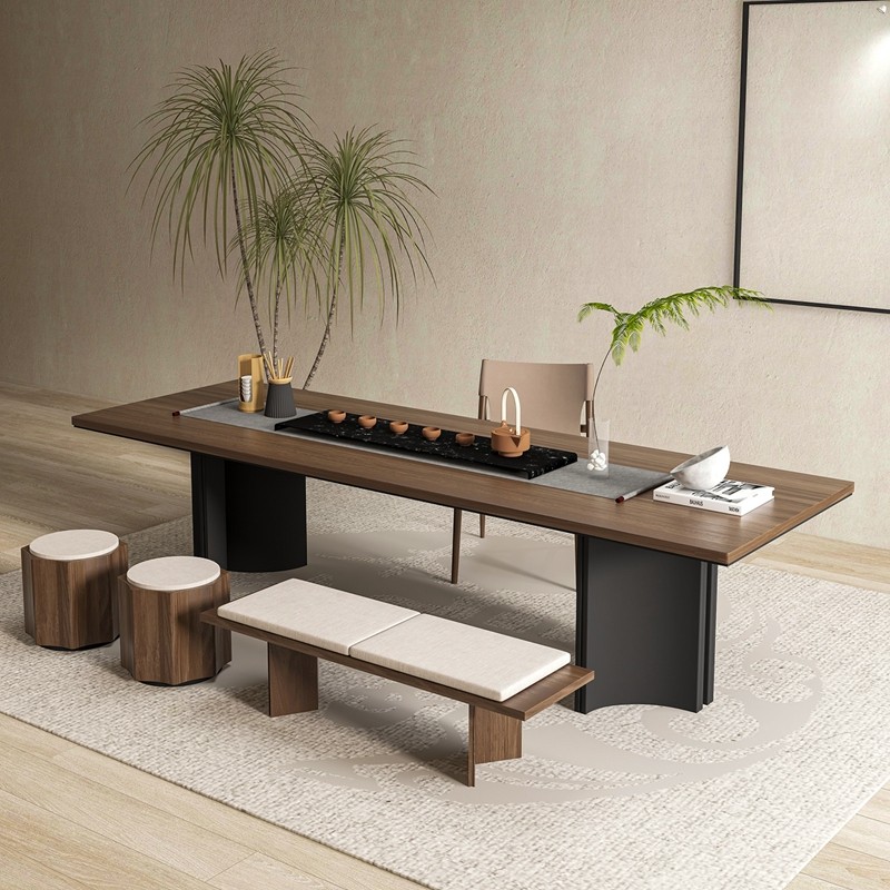 家用别墅国风黑胡桃白蜡木宋式美学茶桌椅组合客厅简约办公室茶台,住宅家具,家用茶台/茶桌,淘宝优惠券,粉丝福利购,淘宝优惠卷