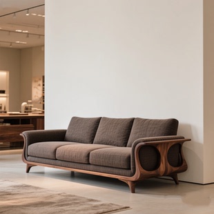 高端北美黑胡桃木宋式 禅意白蜡木沙发茶几组合休闲客厅家具 风格