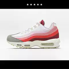 【Beixia】Men's Shoes, Thick-Soled Retro Running Shoes, Classic Air-Cushioned Shoes, Unisex White and Red Comfortable Casual Sports Shoes