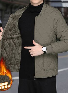 男士羽绒棉衣秋冬季内胆棉服贴身打底加绒短款棉袄中老年保暖外套