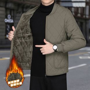 男士羽绒棉衣秋冬季内胆棉服贴身打底加绒短款棉袄中老年保暖外套