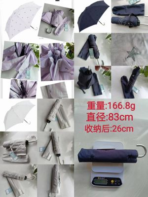 日本遮阳伞because弯钩伞防晒遮光降温防紫外防小巧轻便晴雨两用