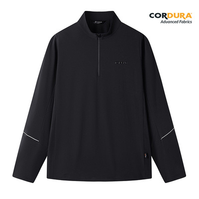 探路者男式长袖T恤半拉链速干衣