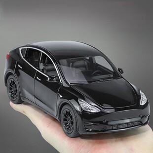 Y车模合金儿童玩具车男孩仿真毛豆Y汽车模型摆件 大号特斯mode