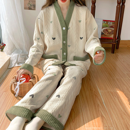 空气棉月子服秋冬季产后十月份产妇哺乳期孕妇睡衣女春秋款家居服