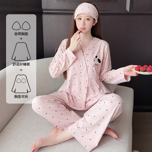 送发带纯棉月子服5月份夏季薄款