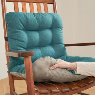 家用棉麻坐靠一体垫子办公室加厚防滑软垫躺椅垫汽车座位连体坐垫