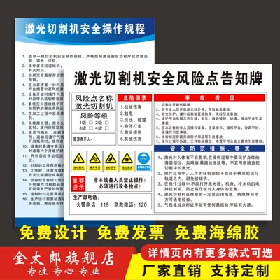 激光切割机风险点告知牌操作规程