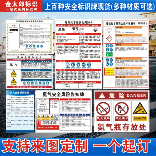 氨气职业危害告知卡安全标识牌