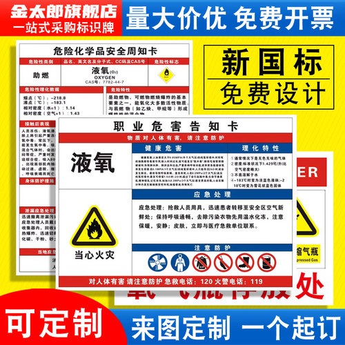 夜氧职业危害告知卡安全标识牌