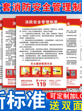 消防安全管理制度四个能力三提示安全生产承诺公示餐饮酒店宾馆物业车间应急预案警示全套贴纸上墙标识牌定制