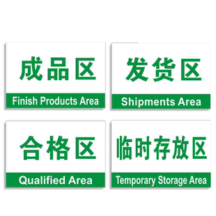 仓库分区标识牌工厂车间库房合格原料良品成品包装发货临时存放处待转区消防区域划分安全指示提示贴警示牌ZY