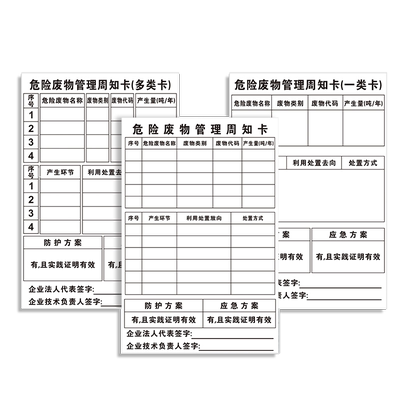 危险废物管理周知卡标识牌PVC板
