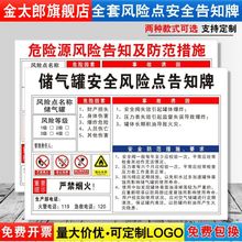 储气罐安全风险点告知牌卡危险源预防措施消防设备通道标语标识牌标志标示指示警告提示贴纸警示牌定制FXD89