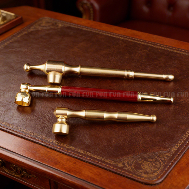 黄铜烟斗烟杆老式烟袋烟杆便携金属烟枪两用带过滤烟嘴复古旱烟杆