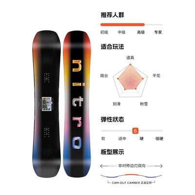 小彩虹男女款单板滑雪板NITRO