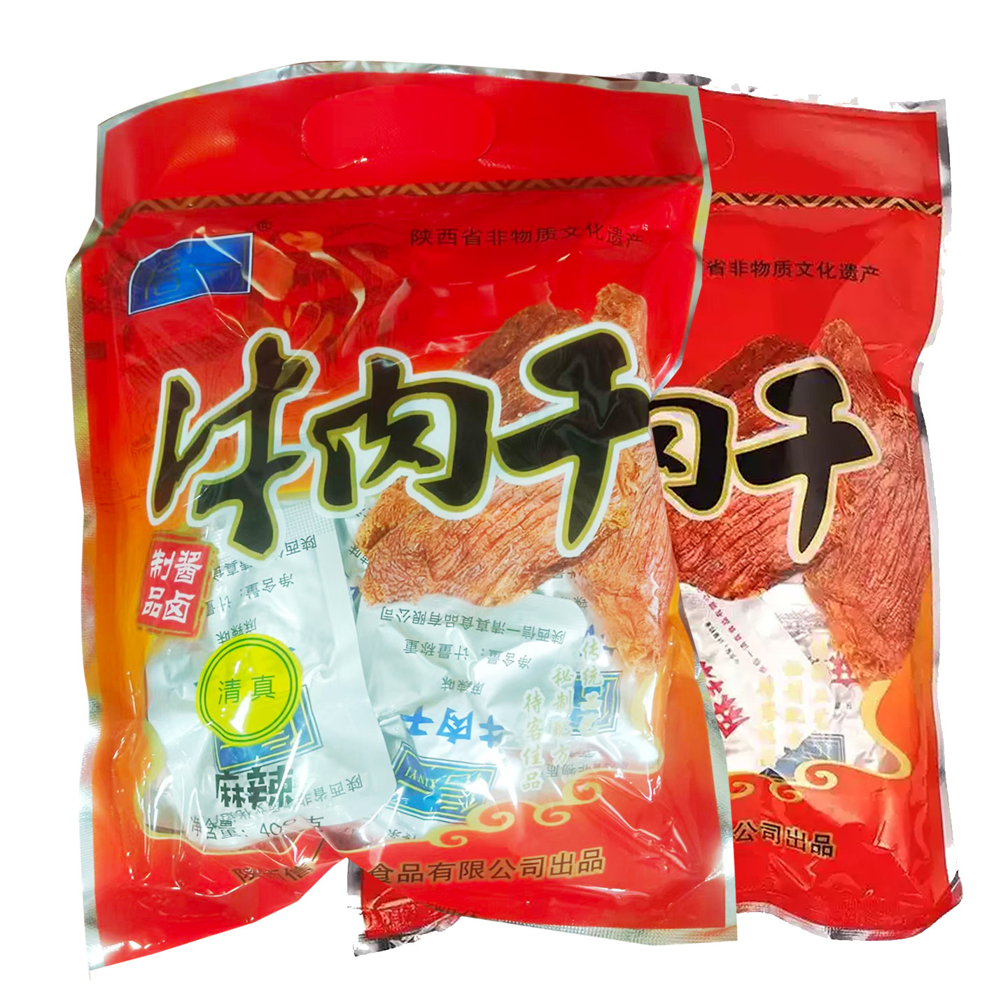 西乡牛肉干黄牛肉陕西特产手撕牛肉清真食品400g麻辣味真空铝箔袋