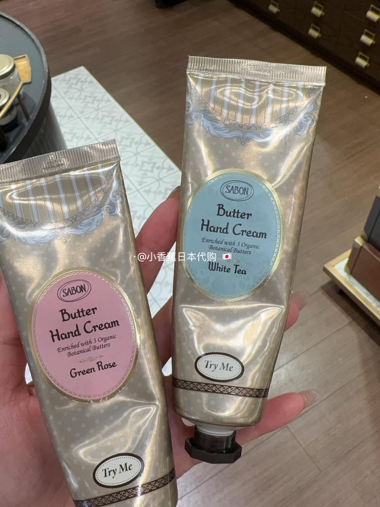 日本Sabon黄油护手霜 补水保湿滋润好闻 绿玫瑰玫瑰茶