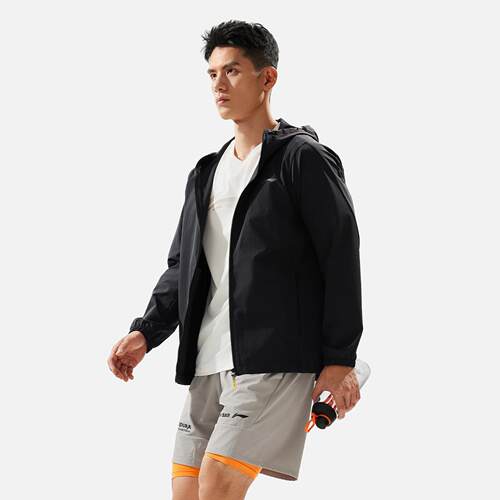 2024新品李宁健身系列男子防泼水休闲舒适户外运动风衣AFDU151
