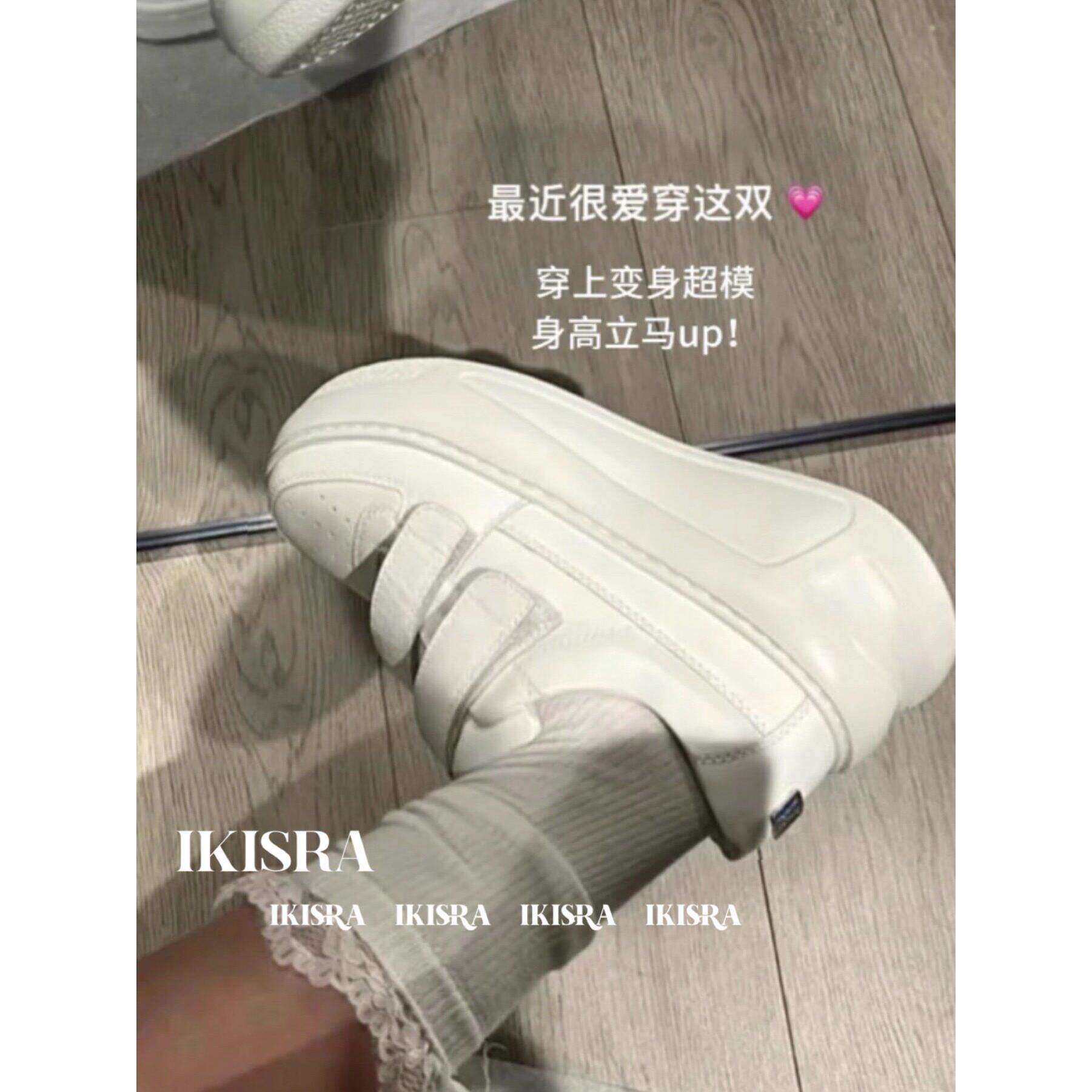icc 03/24 出口国际外单 26s厚底胖头面包鞋 魔术贴小白鞋女