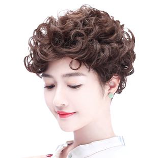 娇滴滴中老年假发女 妈妈假发发套 蓬松短卷发逼真短假发头套时尚