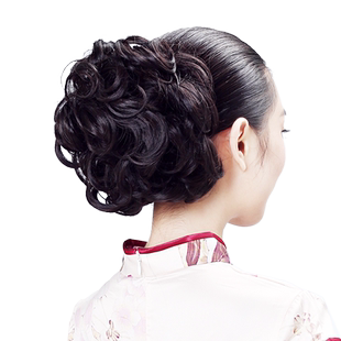 娇滴滴 假发大发包 盘发大波浪卷发发髻 蓬松花苞头皮筋道姑头