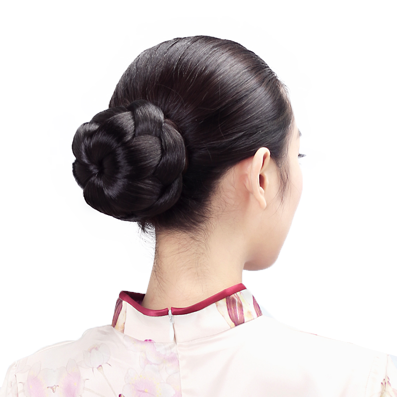 发髻盘发新娘丸子头花苞头假发