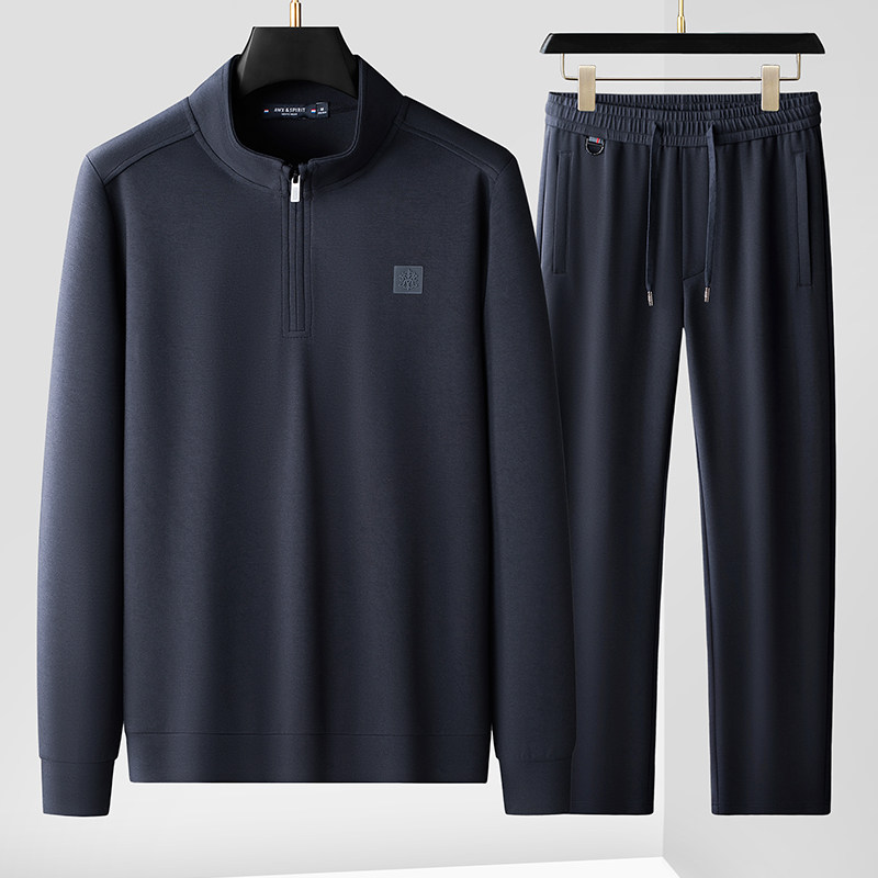 2026新款休闲套装男春秋款男士运动卫衣中老年爸爸春装两件套宽松