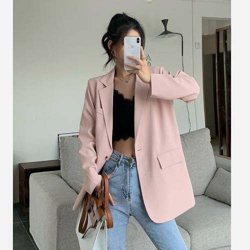 Real shooting and real price spring new high-grade loose suit coat for women with design sense for women with shoulder pads