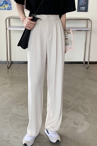 Real price: 2021 summer new suit pants with high waist and thin elastic waist