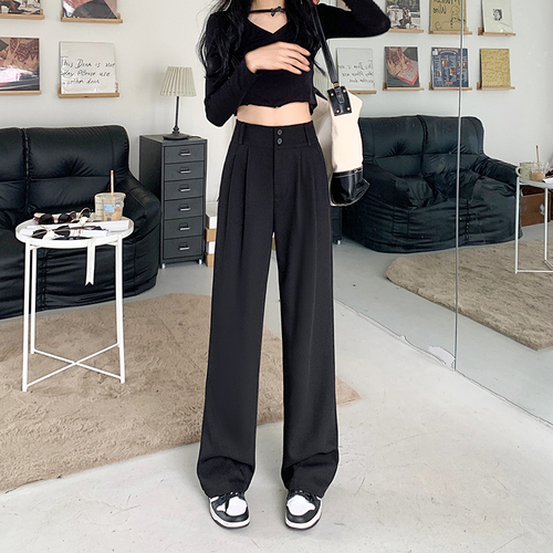 Real shooting and real price 2022 spring new suit wide leg pants women high waist loose casual suit pants women