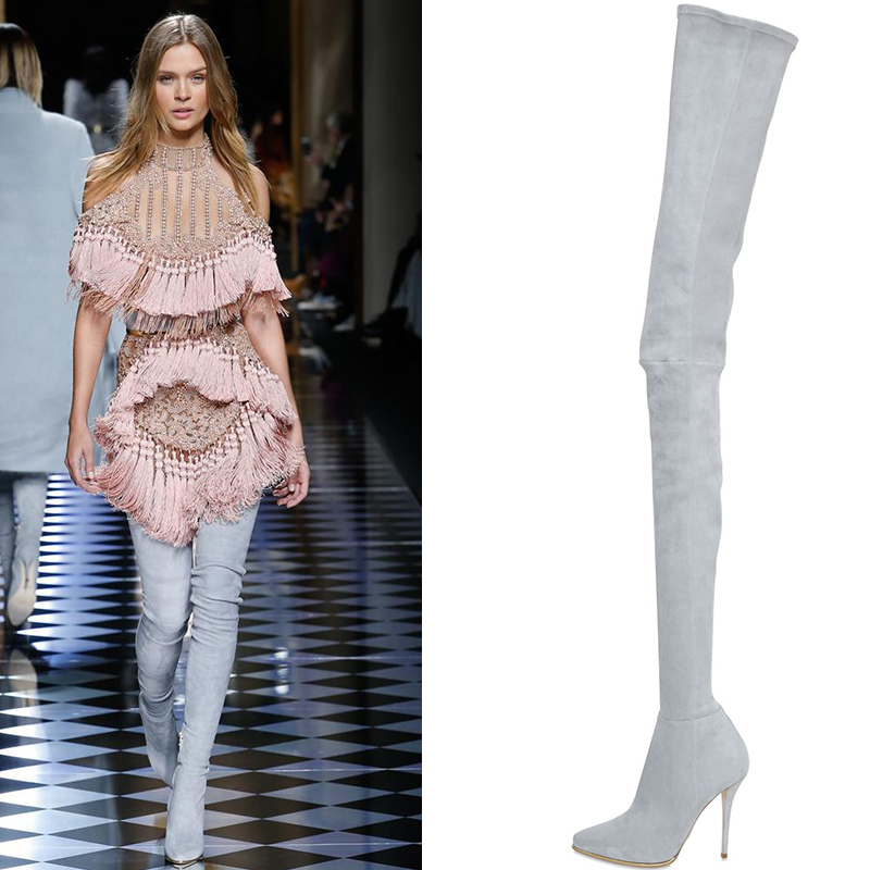 过膝靴女2025春秋新款网红瘦瘦弹力靴高跟长筒靴尖头性感高筒靴子