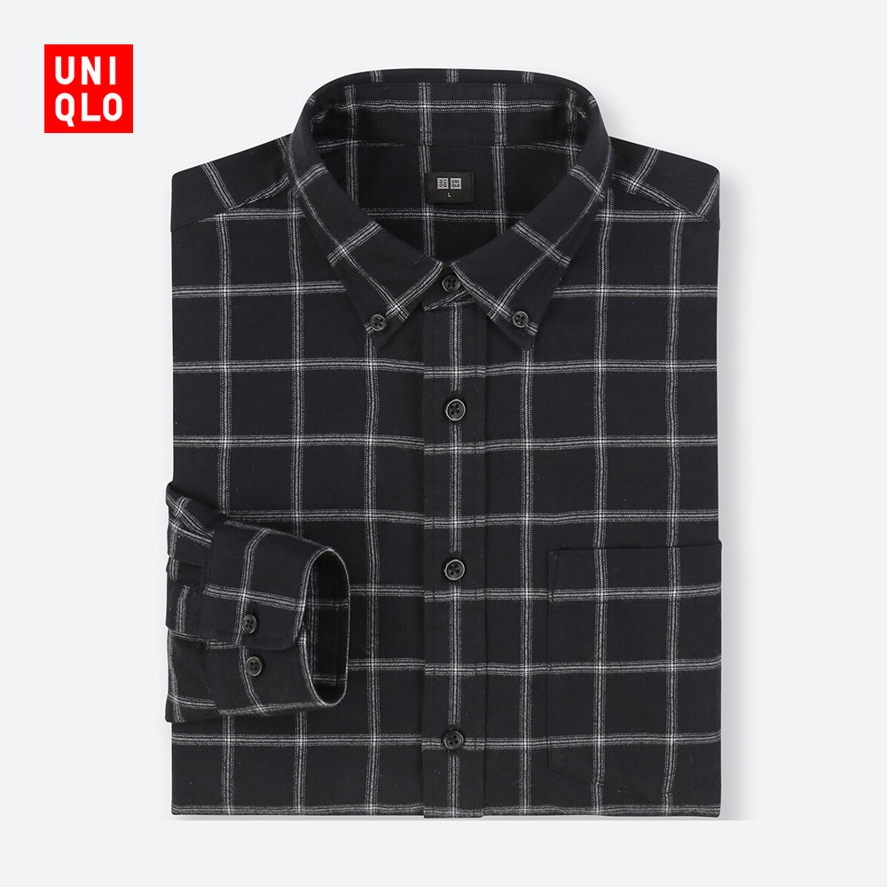 2日0点：UNIQLO 优衣库 401837 男士法兰绒衬衫