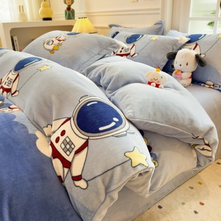 a类母婴级2025新款牛奶绒被套单件加厚珊瑚绒被罩加绒学生宿舍