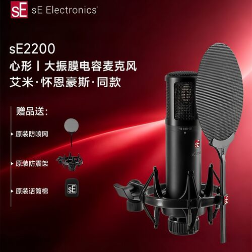 sE2200直播k歌麦克风大振膜多指向型主播唱歌录配音声卡电容话筒