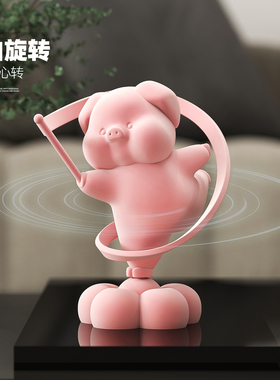 植绒萌猪桌面摆件高级感