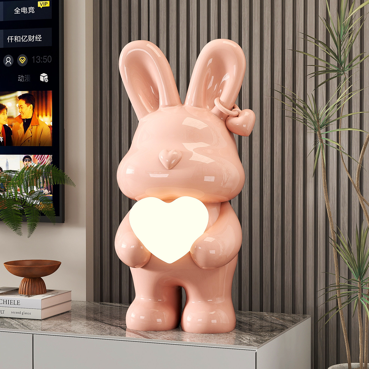 奶油风兔子氛围灯摆件客厅入户玄关家居装饰品高颜值卧室床头夜灯