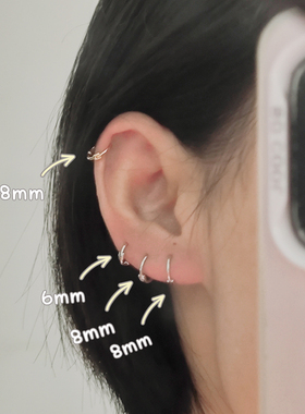 通勤极细素圈耳扣2025新款小耳圈女简约时尚百搭耳环小众耳钉