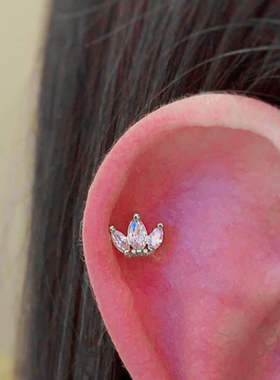 螺旋扣耳钉女纯银气质耳骨钉新年独特耳环高级感2024新年耳饰饰品