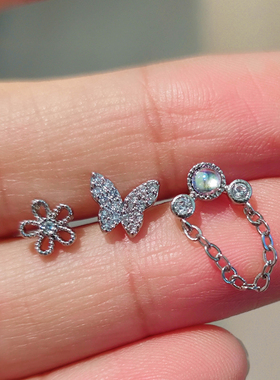 高级感医用钛钢耳骨钉彩色锆石精致百搭小耳钉独特软骨耳饰小众女