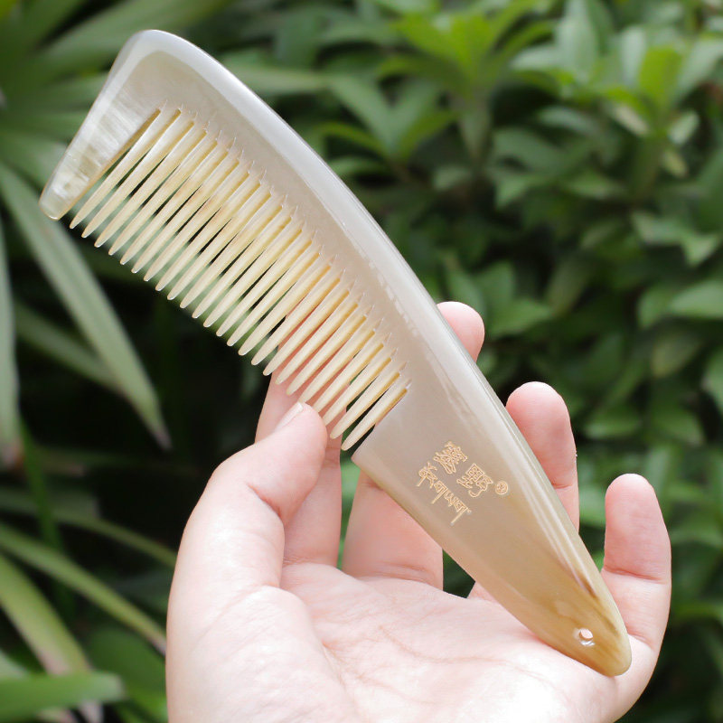 天然真牛角梳尖尾密齿直发梳子正品头部按摩梳女士家用礼物送礼品
