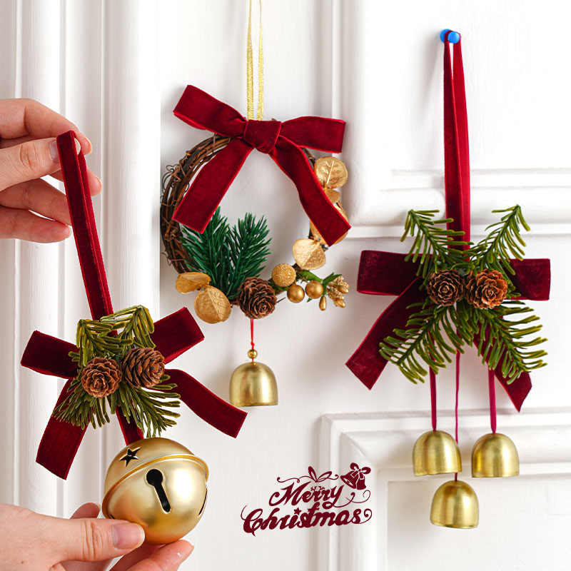 圣诞节装饰品铃铛花环挂件2025新款圣诞树挂饰商场店铺场景布置