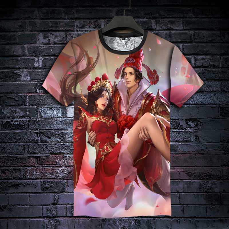 王者至尊宝荣耀周边定制t恤男短袖衣服李白云后裔青年学生t恤半袖